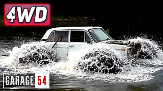 4WD Жигули на ОГРОМНЫХ колёсах - ИДЕМ по ВОДЕ