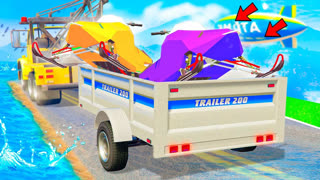 GTA 5 - УГНАЛ ПРИЦЕП СО СПОРТИВНЫМИ СНЕГОХОДАМИ ! БИТВА ЭВАКУАТОРОВ В ГТА 5 ОНЛАЙН